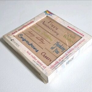 Vintage Delta Rubber Stampede Rubber Stamp The Sentiments Set NIB